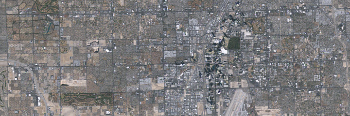 Western Las Vegas on 12 January 2009: extensive development with street grids.